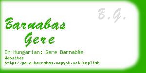 barnabas gere business card