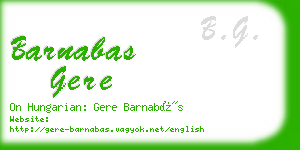 barnabas gere business card